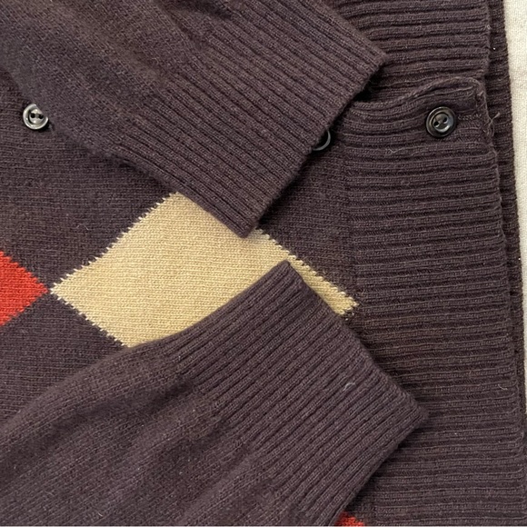Vintage United Colours of Benetton Wool blend Argyle Cardigan Sweater , Sz S - Picture 8 of 9